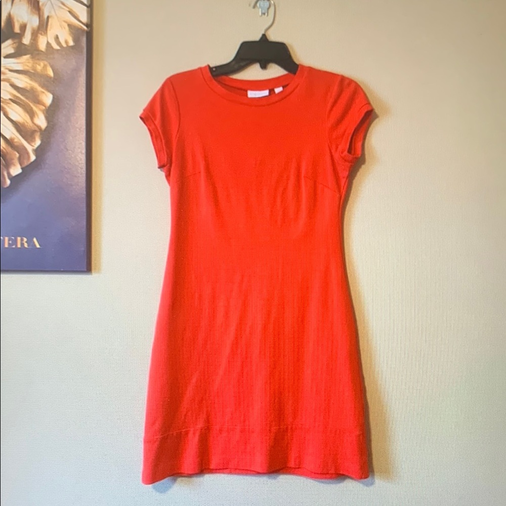 Vibrant Red Short Sleeve Dress